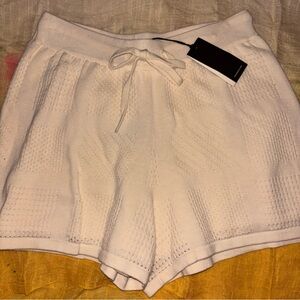 New Monrow cable knit white shorts size xs